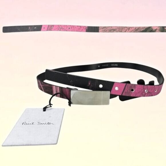 NWT PAUL SMITH Women's Cow Leather Pattern Belt Size Medium 80 CM / 31.5" Inches - Picture 1 of 10